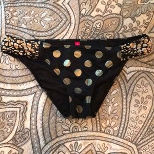 Victoria’s Secret Black/Gold Dot Bottom Size M